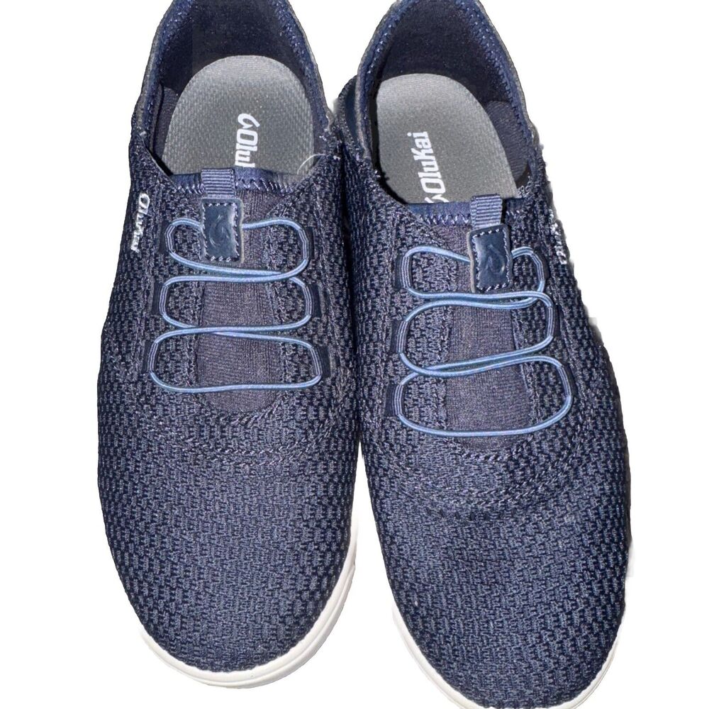 Olukai Alapa Li Shoes Youth Kids Boys 6 Blue White Slip On Sneakers Mule Beach